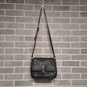 Annabel Ingall Australia Tara Satchel  Black Pebble Leather w/ Gold Hardware